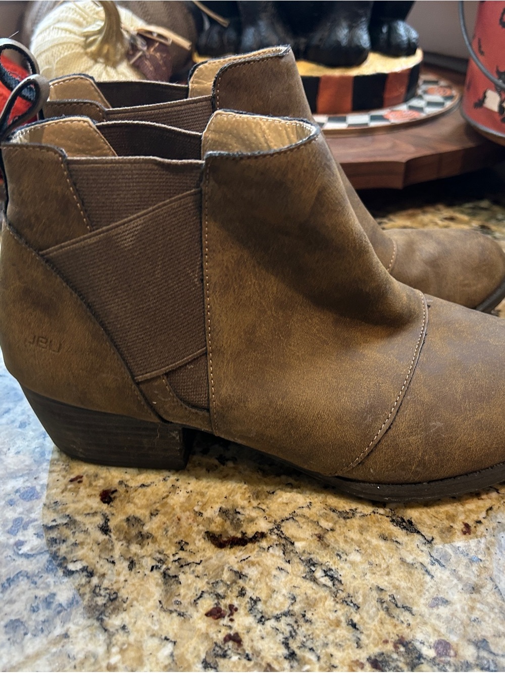 JBU Women’s Tan Brown Ankle Booties - Chelsea Style